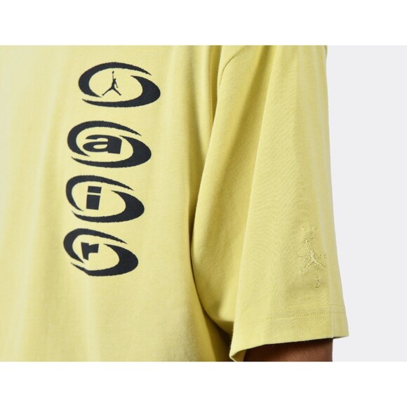 Air Jordan x Travis Scott Mens T Shirt Yellow Canary DZ5514 308 Size M NEW Rodeo - Picture 3 of 3